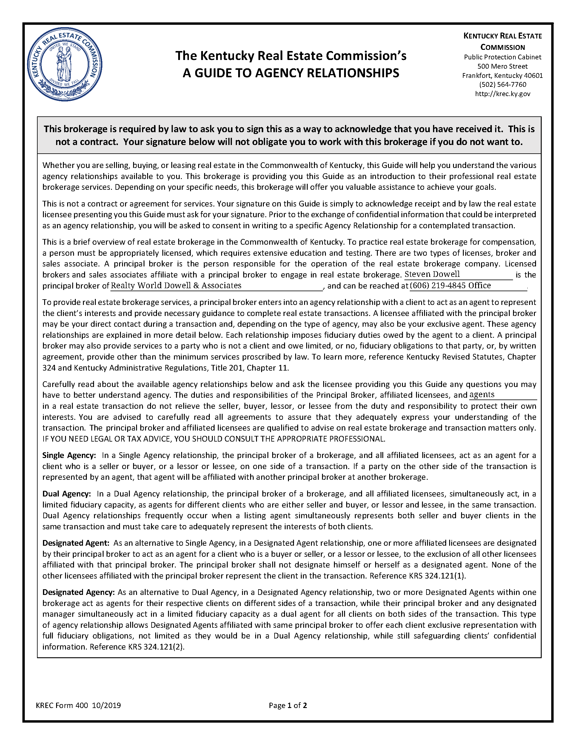Consumer Guide to Agency Relationships_Page_1 Consumer Guide to Agency Relationships_Page_1